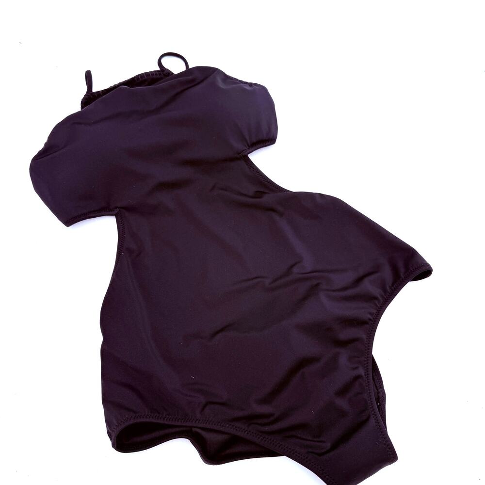 Victoria's Secret Women's Black One Piece Cutout Ruched Swimsuit Size Small